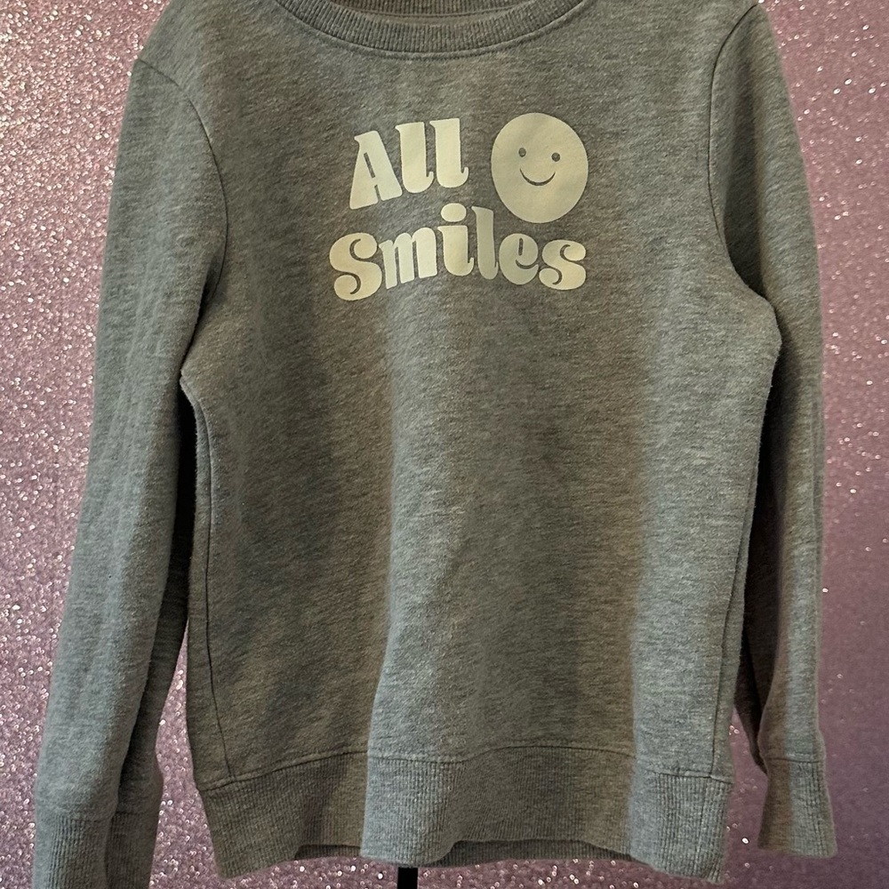 Cat & Jack Gray 'All Smiles' Sweatshirt